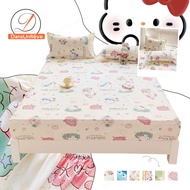 Cartoon Fitted Bed Sheet 卡通床单 Sarung cadar Tilam Kartun Hello Kitty Single queen king