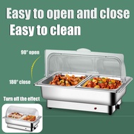 Electric Heating Dinner Stovewith Lid Stainless Steel Buffet AdjustableTemperaturer Thermal Furnace