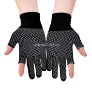(12 pairs) black anti-slip Gloves with 2 fingers
