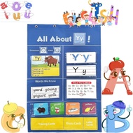 SDFGHJKL;Alphabet Learning Pocket Chart, ABC Flash Cards, Alphabet Wall Chart, Letter Tracing & Game