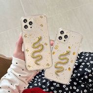 Casing For Redmi Note 13 12 11 10 Pro Max Plus 10S 11S 12S Chinese New Year Lucky Bag 3D Golden Snak