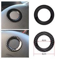 Carbon Fiber/Piano Black Steering Wheel Logo Decorative Ring Sticker for Volkswagen Tiguan Passat B8