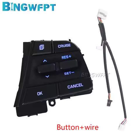 High Quality Steering Wheel Button + Wire For Hyundai Accent 1.6L 2019 - 2022 Cruise Control Switch