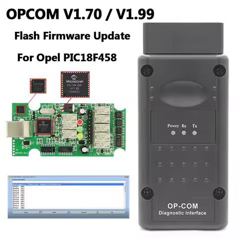 OPCOM V5 For Opel 2021 OP COM V1.70 V1.99 Flash Firmware Update OP-COM PIC18F458 CAN BUS OBD2 Car Di