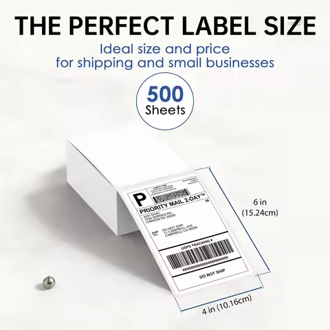 500 Sheets Thermal Printer Paper 4x6 inch A6 100*150mm Size Sticker Paper for Thermal Shipping Label