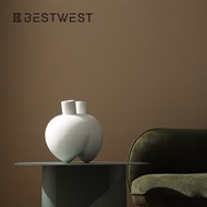 [48H Shipping] Best west Plain Minimalist Large Belly Glazed Ceramic Vase Ornament Home Decor Model 