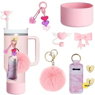 H&X Accessories Set, Including Lipstick Holder, Silicone Boot, 2 X Silicone Straw Cover, 2 X Charms