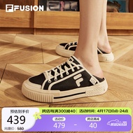 FILA FUSION斐乐潮牌女鞋2024夏季一脚蹬帆布板鞋运动鞋