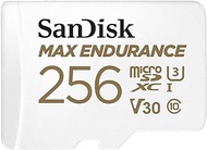 SanDisk 256GB MAX ENDURANCE microSDXC Card with Adapter for home security cameras and dash cams - C10, U3, V30, 4K UHD, Micro SD Card - SDSQQVR-256G-GN6IA