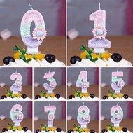 Birthday Candles Hot Sale Source 5ya Plug-In Chrysanthemum Three-Color Decoration Number Cake 95U6