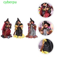 CYBERPULSE Halloween Witch Ornaments, Handmade DIY Broom Witch Figurines, Color Random Witch With Br