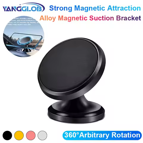 Universal Magnetic Car Phone Mount 360° Free Rotation Hands-Free Cell Phone Holder Stand GPS Support