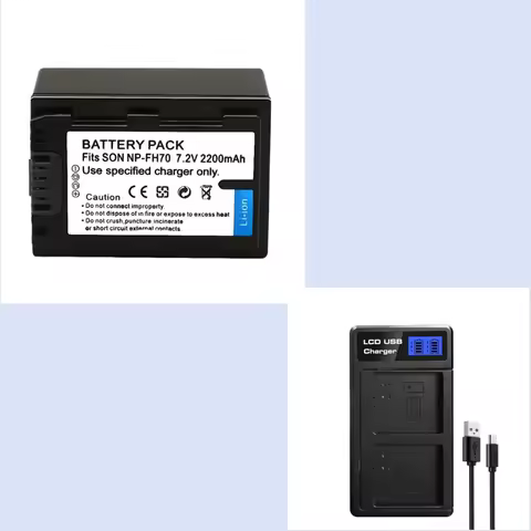 2200mAh NP-FH70 FH70 Battery or Charger For Sony NP-FH30 FH40 FH60 FH50 DCR DVD508 DVD408 DVD308 HC2