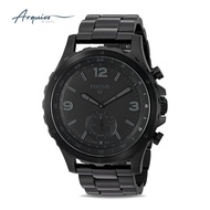 jam tangan fossil pria hybrid smartwatch hitam mewah original ftw1115