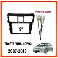 Toyota Vios NCP93 2007 Year 9'' Inch Android Radio Player Casing Cover With Socket