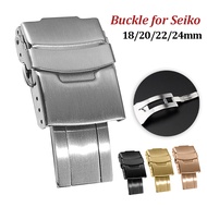 Folding Watch Buckle for Seiko for Citizen Solid Stainless Steel Clasp Watchband Buckle 18mm 20mm 22mm 24mm Watch Accessories