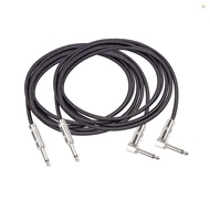2pcs 3.0-meter 9.8ft Guitar Cable Right Angle 1/4 Inch TS Mono Double Shielded 22AWG Oxygen-Free Cop