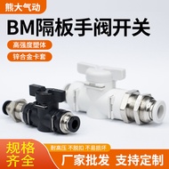Hand Valve Switch BM-4 Partition Threading Plate Straight Two-Plug Pneumatic Pipe Ball Valve Plug Jo