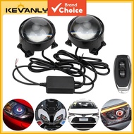KEVANLY Car Angel Eye RGB Fog Light 12V Remote Control Decorative Ambient Lamp
