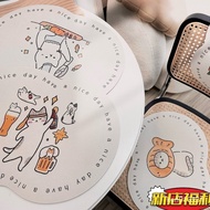 Next Day Cream Cute Cat Waterproof Oil-Proof Placemat Heat Insulation Mat Table Pet 09SL E4Q3