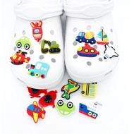 Cartoon Bike Boat Crocs Jibbits Ambulance Helicopter Jibitz Charm Police Car Jibits Crocks for Men Shoes Accessories Truck Shoe Charms Pins Decoration