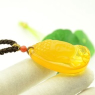 【般若】天然琥珀金絞蜜巧雕大日如來佛牌