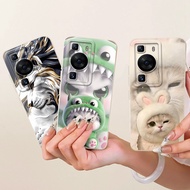 For Huawei P60 Case LNA-LX9 Back Cover New Cute Rabbit Cartoon Soft Silicone Shockproof Cover For Hu