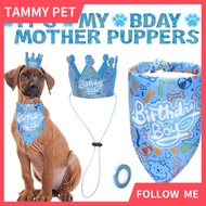 3pcs Dog Birthday Decoration Pet Birthday Hat Bib Set Cat Collar Birthday Triangle Scarf Mom Baby Do