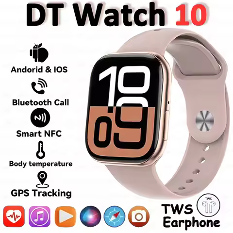 New DT Watch X Mini Smart Watch 3D Menu Video Al Voice NFC Sports Record Health Test AMOLED Women Me