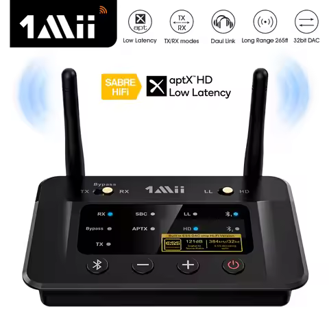 1Mii B03Pro Bluetooth 5.0 Transmitter Receiver aptX LL HD CSR8675 HiFi 32bit DAC 3.5mm Aux Bluetooth