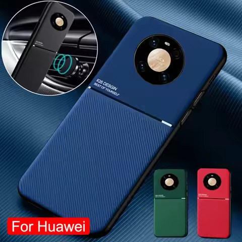 Luxury Leather Case For Huawei Mate 40 20 Pro 10 P20 P30 P40 Lite P10 Plus Car Magnetic Cover For Ho