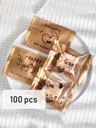100入組/袋牛軋糖糖果包裝袋,適用於製糖機,焦糖包裝紙