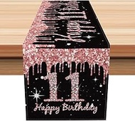 Happy 11th Birthday Table Runner, 11th Birthday Kitchen Dining Table Decoration for Girls, 11th Birt