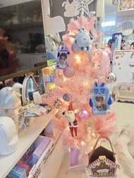 粉紅色聖誕樹120cm 連燈帶 只包樹 燈帶 聖誕波 星 雪花