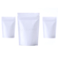 Food Grade Aluminium PE Plastic Zip Lock Airtight Packaging Thick Bag White Makanan Bungkus Borong Dried Putih Sample 白铝