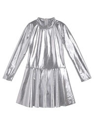 Kids Figure Ice Skating Dancewear Girl Slim Waist Flared Dress Skort