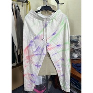 H HMK HMK FP Tie-Dye Letter Sexy Ripped Fleece Lining Thin Sports Sweatpants