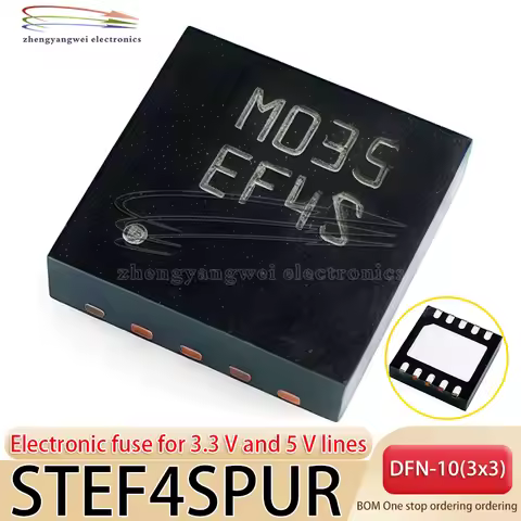 5PCS STEF4SPUR EF4S DFN-10 Electronic Fuse Current Regulation Power Management Chip for 3.3 V and 5 