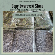 Harga Borong [Crystal Clear/Crystal AB] Batu Copy Swarovski Hotfix Rhinestone Manik Tampal Iron On murah 2058
