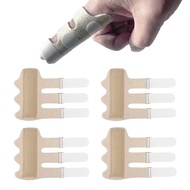 Upgraded Finger Splints (4Pcs), Trigger Finger Splint Finger Brace with 3 Fixing Strap for Mallet Fi