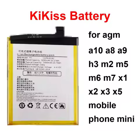 Mobile Phone Battery Safe 1970-6000mAh For Agm A10 A8 A9 H3 M2 M5 M6 M7 X1 X2 X3 X5 Mobile Phone Min