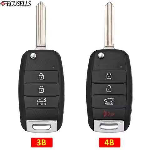 Ecusells Folding Flip 3/4B Remote Car Key Shell Case Housing Cover with Unuct Blade For Kia K3 Soren