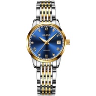 OLEVS 6602 Mechanical Fashion Women Watch Gift Round-dial Stainless Steel Watchband Wristwatch Week