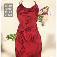 [N bust, Waist, Long D] 2-strap dress, flared waist, long form, pencil hugging, party, going out (D2