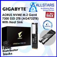 (ALLSTARS : We are Back PROMO) Gigabyte AORUS Gen4 7300 SSD 2TB (AG4732TB) PCI-E Gen4x4 NVME M.2 SSD with heatsink