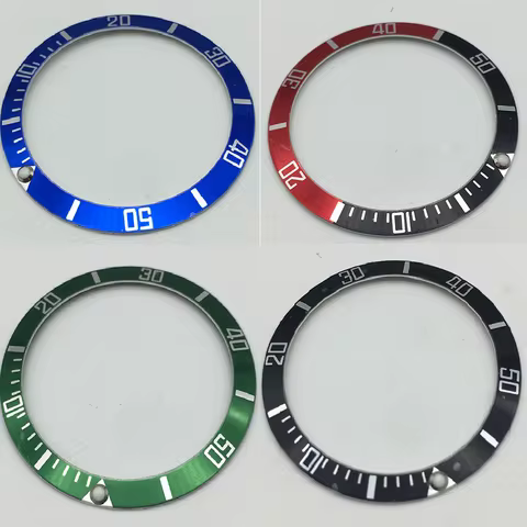 37.5mm Aluminum Alloy Watch Bezel Insert Watch Ring Replacement Part For 40mm Seiko Submariner Diver
