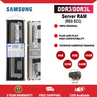 เซิร์ฟเวอร์แรม REG ECC Samsung RAM Memoria DDR3หน่วยความจำ8GB 16GB 32GB 64GB PC3-12800L PC3-12800L ร