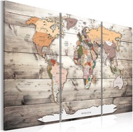 artgeist Pinboard World Map Cork Board & Canvas Print Wall Art pcs Memoboard with Pins Noticeboard M