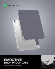 AMAZINGthing - SMOOTHIE 10.9吋iPad Air 5/4 iPad保護套 內置筆槽 磨砂PC背板 輕薄設計保護殼-灰色