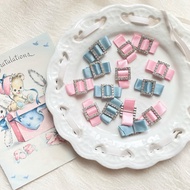 5 Yuan 15 Pieces Blue Gray Pink A-Grade Diamond Buckle Flat Bow Accessories Handmade diy Hair Access